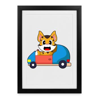 Tiger Car - Affiche encadrée (27 × 37 cm) - noir - Devant