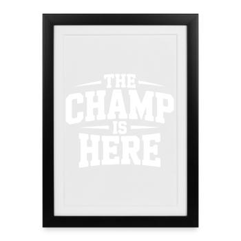 Le Champion est là - Affiche encadrée (27 × 37 cm) - noir - Devant