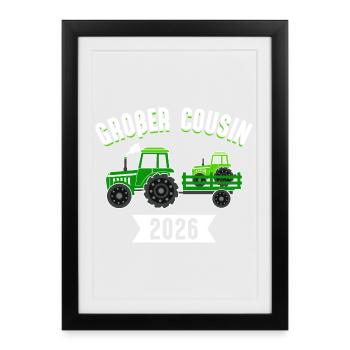 Annonce de grossesse de Je serai cousine en 2026 - Affiche encadrée (27 × 37 cm) - noir - Devant