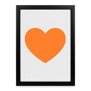 orange heart orange gift valentine's day - Framed poster (27 × 37 cm) - black - Front