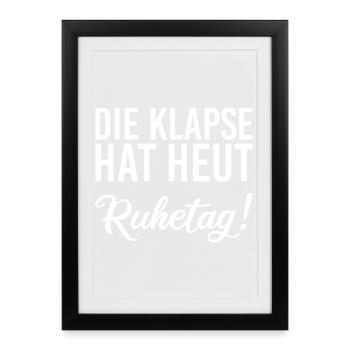 Le Klapse a un jour de repos aujourd’hui - Affiche encadrée (27 × 37 cm) - noir - Devant