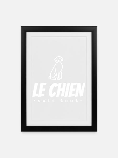 The dog knows everything - Framed poster (27 × 37 cm) - black