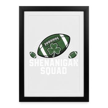 Shamrock Football Shenanigan Squad Vintage Style - Framed poster (27 × 37 cm) - black - Front