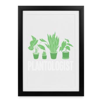 Plantologist Funny Plant Lover Flower - Framed poster (27 × 37 cm) - black - Front