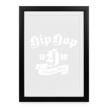 T-shirt gothique hip-hop 1990 - Affiche encadrée (27 × 37 cm) - noir - Devant