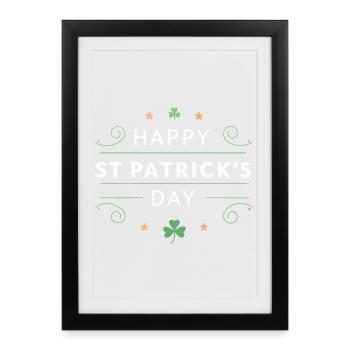 St. Patrick's Day Joy Green Tee - Framed poster (27 × 37 cm) - black - Front