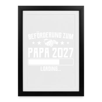 Promotion au Papa 2027 Cadeau de Chargement - Affiche encadrée (27 × 37 cm) - noir - Devant