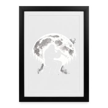 Bigfoot joue de la clarinette - Affiche encadrée (27 × 37 cm) - noir - Devant