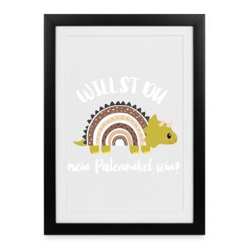 Will you be my godfather? (Question: Godfather Uncle) - Framed poster (27 × 37 cm) - black - Front