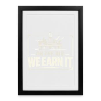 Offshore Drill Rig Drill Bit Drilling Floor Offshore - Framed poster (27 × 37 cm) - black - Front