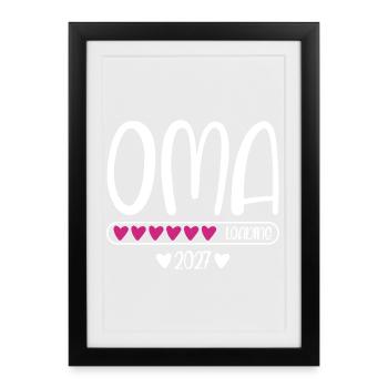 Grandma 2027 loading heart loading bar - Framed poster (27 × 37 cm) - black - Front