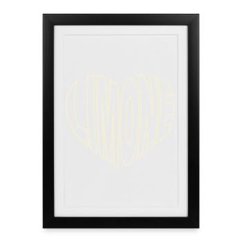 Limone sul Garda Typo Heart - Affiche encadrée (27 × 37 cm) - noir - Devant