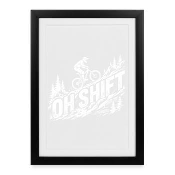 T-shirt humoristique de VTT pour cyclistes - Affiche encadrée (27 × 37 cm) - noir - Devant