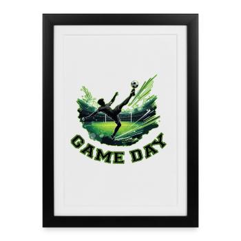 Game Day Soccer: Dynamic Save - Framed poster (27 × 37 cm) - black - Front
