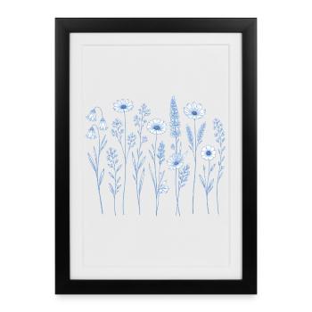Jardin de fleurs sauvages vintage Flower Women - Affiche encadrée (27 × 37 cm) - noir - Devant