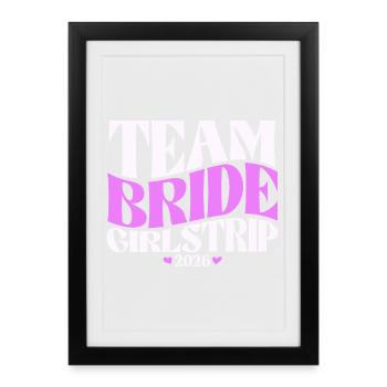 Enterrement de vie de jeune fille de l’équipe Mariée Enterrement de vie de jeune fille 2026 - Affiche encadrée (27 × 37 cm) - noir - Devant