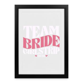Enterrement de vie de jeune fille de l’équipe Mariée Enterrement de vie de jeune fille 2026 - Affiche encadrée (27 × 37 cm) - noir - Devant