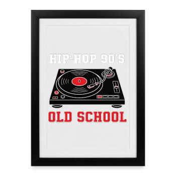 Hip Hop 90s Old School DJ Vinyl - Framed poster (27 × 37 cm) - black - Front