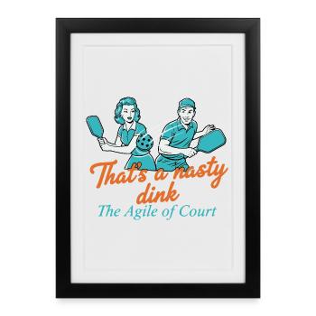Joueur de pickleball : c’est un terrain agile vraiment dégueulasse - Affiche encadrée (27 × 37 cm) - noir - Devant