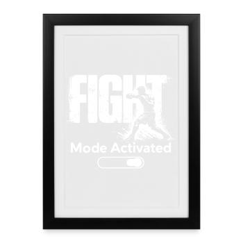 Mode combat Chemise activée Boxe de gym Fighter - Affiche encadrée (27 × 37 cm) - noir - Devant