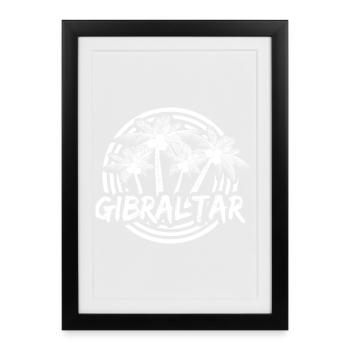 Gibraltar Palm Circle Logo - Framed poster (27 × 37 cm) - black - Front