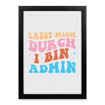 Let me through admin retro technician administrato - Framed poster (27 × 37 cm) - black - Front