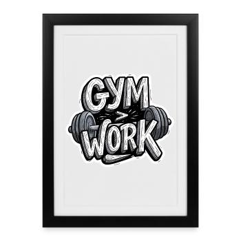 Chemise de sport sarcastique au bureau vs bodybuilding à la salle de sport - Affiche encadrée (27 × 37 cm) - noir - Devant