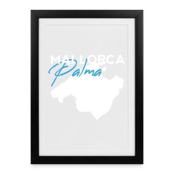 Palma Mallorca Lettering Modern Brush Style - Framed poster (27 × 37 cm) - black - Front