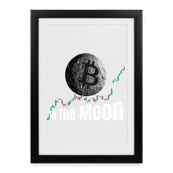 Bitcoin jusqu’à la Lune - Affiche encadrée (27 × 37 cm) - noir - Devant