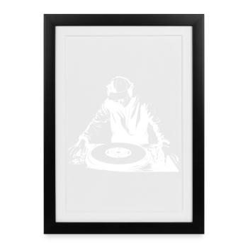 Dj Sketch - Affiche encadrée (27 × 37 cm) - noir - Devant