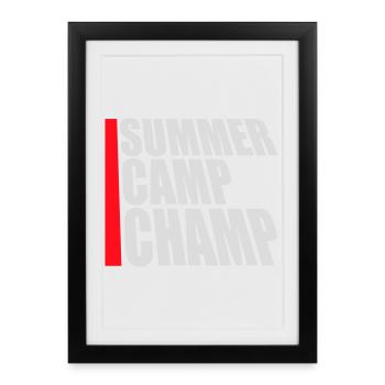 Summer Camp Champ Fun Kids Outdoor Adventure - Framed poster (27 × 37 cm) - black - Front