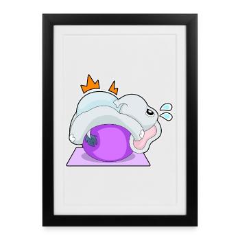 Gymnastique de fitness avec yoga éléphant - Affiche encadrée (27 × 37 cm) - noir - Devant