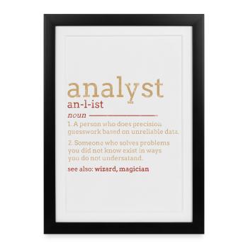 Analyst Blueprint Typography - Framed poster (27 × 37 cm) - black - Front