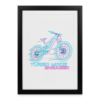 Neon Cyberpunk E-VTT Turbo - Affiche encadrée (27 × 37 cm) - noir - Devant
