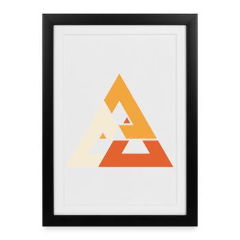 Valknut - Vikings, Odin, Valhalla, dieux nordiques - Affiche encadrée (27 × 37 cm) - noir - Devant