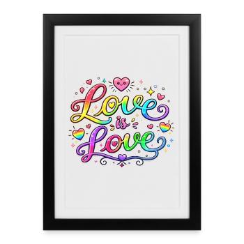 L’amour est l’amour - Affiche encadrée (27 × 37 cm) - noir - Devant