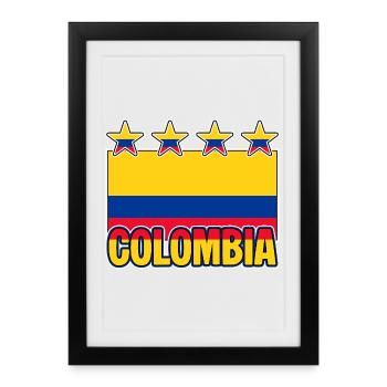 Colombian Flag Colombia Funny - Framed poster (27 × 37 cm) - black - Front