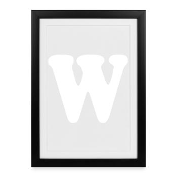 Large W Style Print | Letter W | W Logo - Framed poster (27 × 37 cm) - black - Front