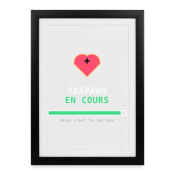 Respawn in progress – Retro Gamer Pixel Art - Framed poster (27 × 37 cm) - black - Front