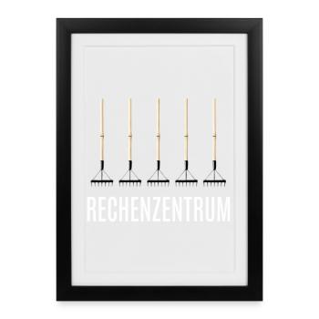 Leiter vom Rechenzentrum Gartenoutfit Gartenarbeit - Gerahmtes Poster (27 × 37 cm) - Schwarz - Vorne