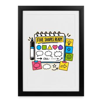 CINQ FORMES PRÊTES - Affiche encadrée (27 × 37 cm) - noir - Devant