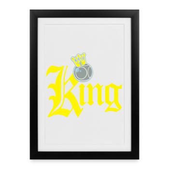 King of pétanque - Affiche encadrée (27 × 37 cm) - noir - Devant