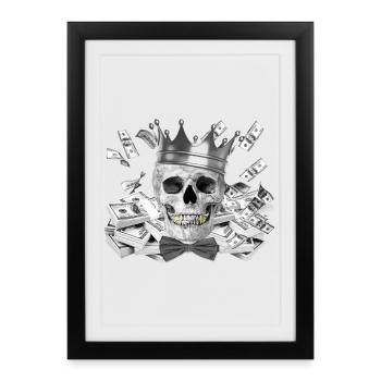 Tete de mort - Affiche encadrée (27 × 37 cm) - noir - Devant