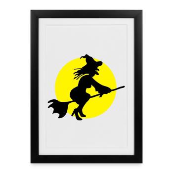 Flying witch - Framed poster (27 × 37 cm) - black - Front