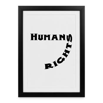 Human Rights Question Circle Motif - Framed poster (27 × 37 cm) - black - Front