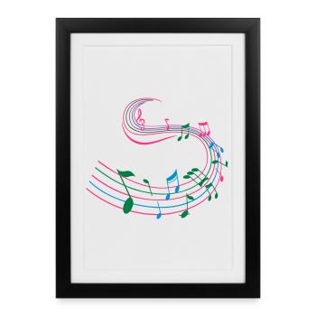 Music - Framed poster (27 × 37 cm) - black - Front