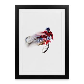 motocross - Affiche encadrée (27 × 37 cm) - noir - Devant