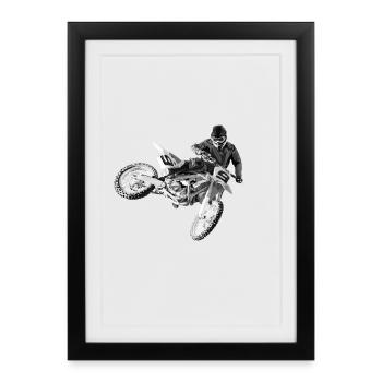 motocross - Affiche encadrée (27 × 37 cm) - noir - Devant
