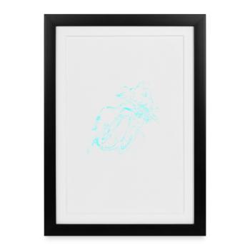 motorcycle - Framed poster (27 × 37 cm) - black - Front