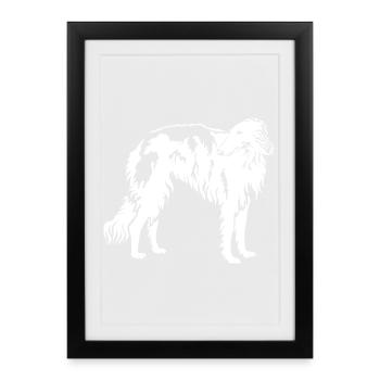 Borzoi "Black Edition" - Affiche encadrée (27 × 37 cm) - noir - Devant